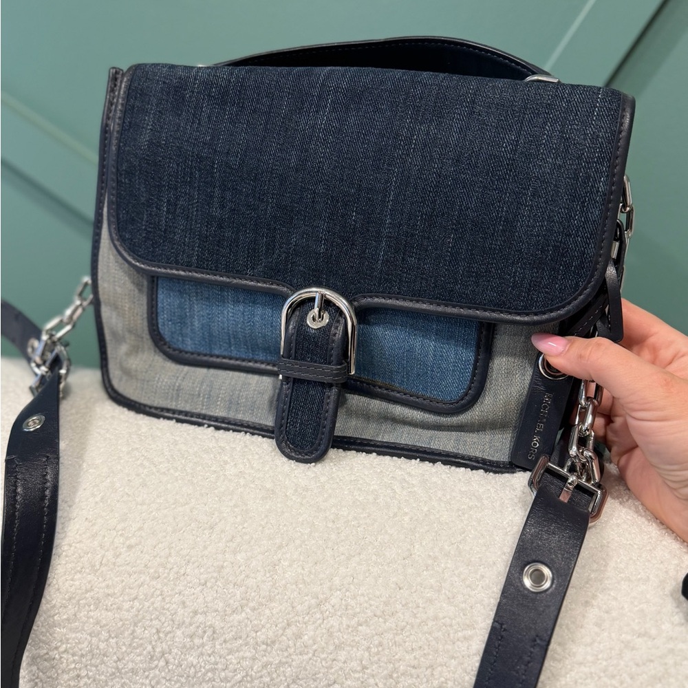 Michael Kors Denim Panel Crossbody - Multi Blue